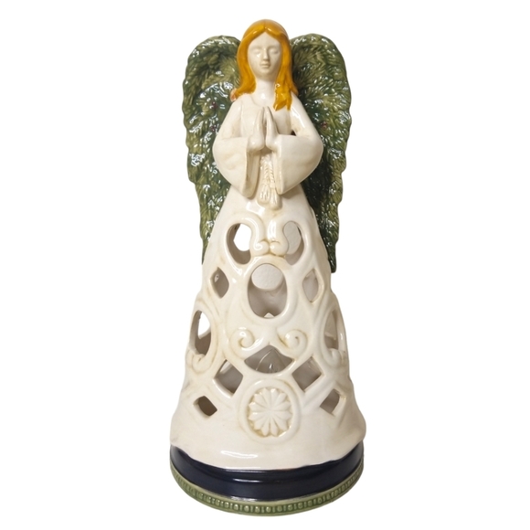 Praying Winged Angel Illuminated Reticulated Skirt‎ Christmas Angel 10" - Picture 10 of 10